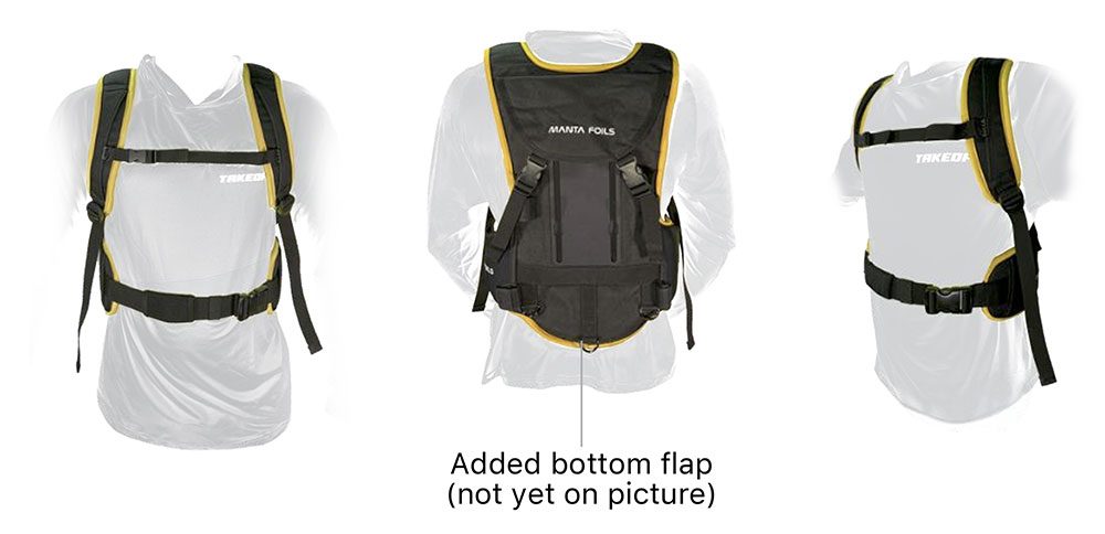 Manta Backpack le foil assist passe de la planche au dos du rider